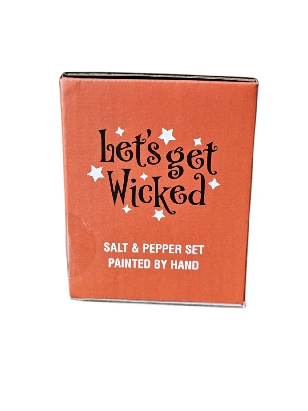 Let's Get Wicked Halloween Ghost Pumpkin Ceramic Salt And Pepper Shakers NEW